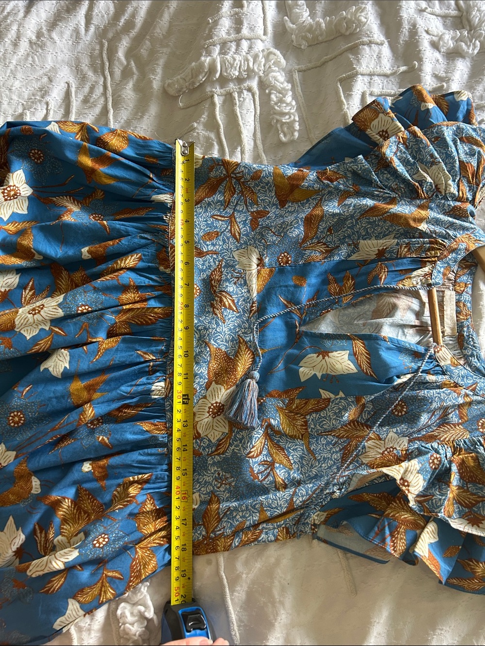 Ulla Johnson Blue and Brown Floral Midi Dress - Picture 6 of 7